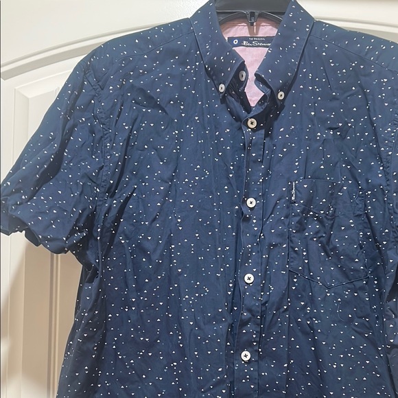 Ben Sherman Blue and White Casual Button Down Shirt - Picture 3 of 6